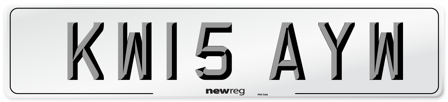 KW15 AYW Number Plate from New Reg